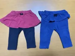 アプレレクール スカート付きパンツ スカッツ 赤(濃いピンク)/紺　サイズ80