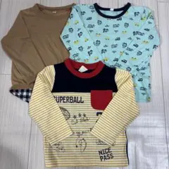 [まとめ売り]長袖Tシャツ ロンT 3点セット 95cm