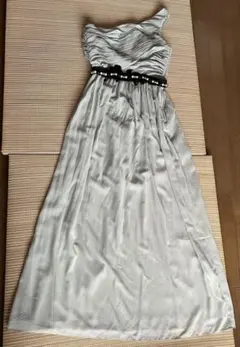 ワンショルダー ロングドレス ライトグリーン