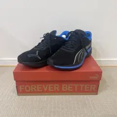 PUMA スニーカー ランニングシューズ　ブラック ブルー