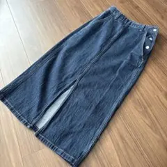 GU デニムタイトスカート デニムスリットナローロングスカート　M