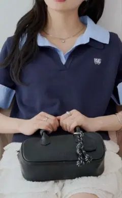 本日0時まで限定価格¥5000 新品　chico 刺繍入り襟付きポロニット