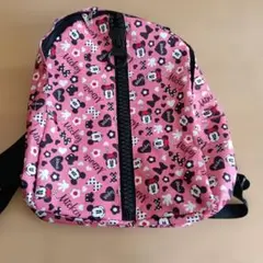 Disney ミッキー＆ミニー 総柄 リュック ピンク