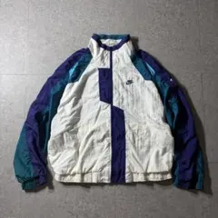 ナイキNike ナイロンジャケット 短丈 銀タグ期 90s〜00s y2k 白紫
