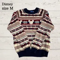 美品 Disney ミッキー ノルディック柄 ウールニット セーター Mのサムネイル
