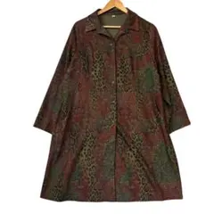 90s レトロ　アニマル　総柄　ワンピース　ヴィンテージ古着　コート　レオパード