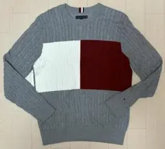 トミーヒルフィガー ケーブルフラッグセーター ニット メンズL 定価25,300