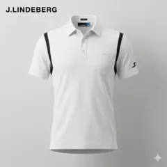 美品 J.LINDEBERG 定番モデル M DOLPH S 白 春夏 速乾