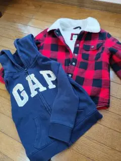 baby GAP チェックジャケット 、ネイビーパーカーセット