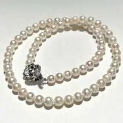 本真珠 あこや パールネックレス 6ミリ テリよし シルバー刻印 極美品 本真珠 あこや パールネックレス 6ミリ テリよし シルバー刻印 極美品
