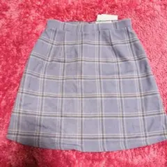 【未使用タグ付き】dazzlin チェック柄 ミニスカート S ライトブルー