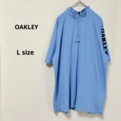 OAKLEY オークリー　ハーフジップカットソー　L ブルー　半袖　ハイネックのサムネイル
