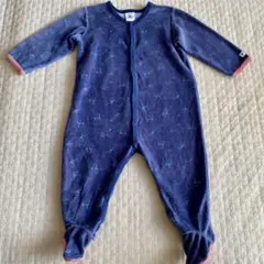 プチバトー 足付きロンパース　ベロア素材