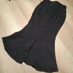 黒デニム マーメイドスカート ロングスカート