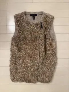 フロントフェイクファー ニットベスト