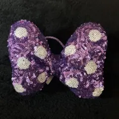 ミニーちゃん リボン ヘアゴム パープル