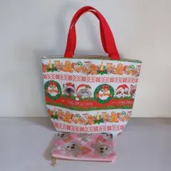 ★クリスマスデザイン トートバッグ とポーチの 2品セット売り