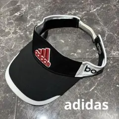 adidas アディダス ゴルフバイザー 黒 白縁 赤ロゴ