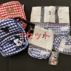 新品未使用ディズニーリュックバッグ5点セットミッキー入園入学双子兄弟リンク