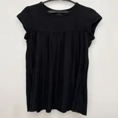 フレンチスリーブ プリーツTシャツ　140cm ブラックのサムネイル