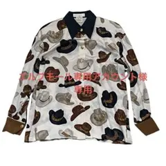 ESCADA ヴィンテージ　90s シルク 総柄ブラウス　カウボーイハットのサムネイル