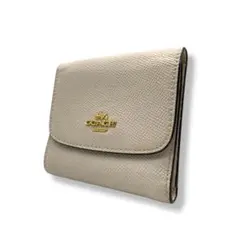 COACH ベージュ 三つ折り財布　ウォレット　白　ベージュ