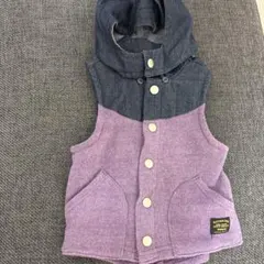 ボブソン　フード付き紫デニムベスト