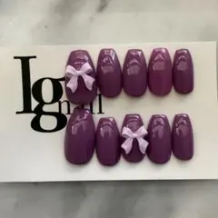 現品限り　リボンネイルチップ　推しネイル　卒業式ネイル　ガーリーネイル　ネイル