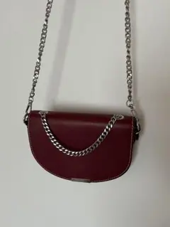 zara 2way ショルダーバッグ ハンドバッグ ワインレッド