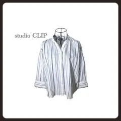 a1430 スタジオクリップ スタンドカラーシャツ　ゆったり　体型カバー　M