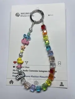 カラフルビーズ携帯電話ストラップ