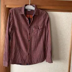 EDWIN 赤と紺のチェック 長袖シャツ