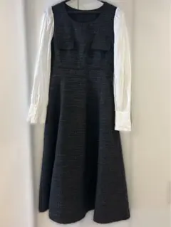 SAISON DE PAPILLON ラメツイードワンピース　Lサイズ