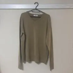 WEGO Vネック長袖ニット XL ベージュ