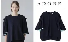 新品未使用】今季 完売 ADORE ラスターサテンブラウス ブラック 38