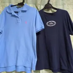Ralph Lauren 水色ポロシャツと紺Tシャツ XS S 160cm 新品