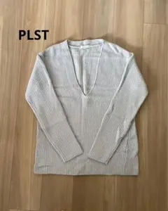 PLST プラステ　ライトブルー　水色　Vネック セーター M