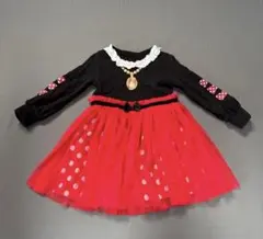 ミニーマウス　黒・赤ドットのチュニックワンピース