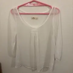 【未使用】Hollister ホワイト 五分袖チュニック Sのサムネイル
