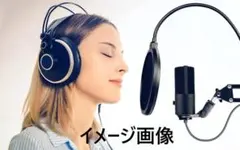 コンデンサーマイク【ポップガード付き】PC用マイク   単一指向性 音量調節可能