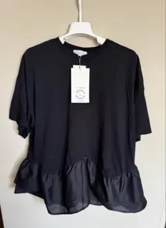 しまむら SEASON REASON フリル Tシャツ ドッキング ペアプラム