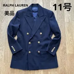 極美品★RALPH LAUREN★ 紺ブレザー ダブル 金ボタン 11号