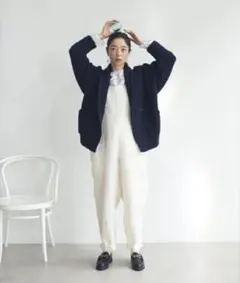 Natural by studioclip リネンツイルサロペット