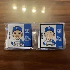 日本ハムファイターズ ガチャ 奈良間大己 アクリルバッチ 2点セット