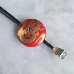 漆塗り　平打ち　かんざし　簪　片輪車　流水　金蒔絵　和装小物　①　浴衣　着物