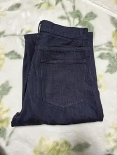 UNIQLOワイドストレートジーンズ 28 ネイビー