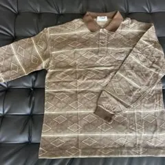ご*ま様 Crocodile ブラウン 長袖ポロシャツ L