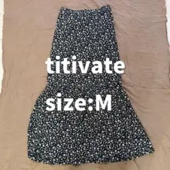 titivate フラワープリント ペプラムスカート 小花柄 Mサイズ