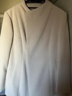 美品【UNTITLED】アンタイトル　アンゴラウール　比翼スタンドカラーコート