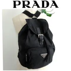 PRADA プラダ ポコノ ナイロン ミニリュック 三角ロゴ 黒 イタリア製 PRADA プラダ ポコノ ナイロン ミニリュック 三角ロゴ 黒 イタリア製